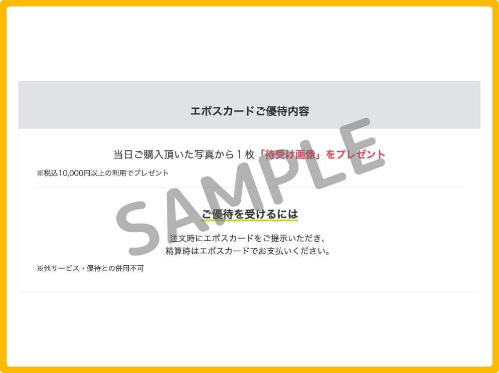 スタジオアリスのエポスカード・過去に確認(終了)