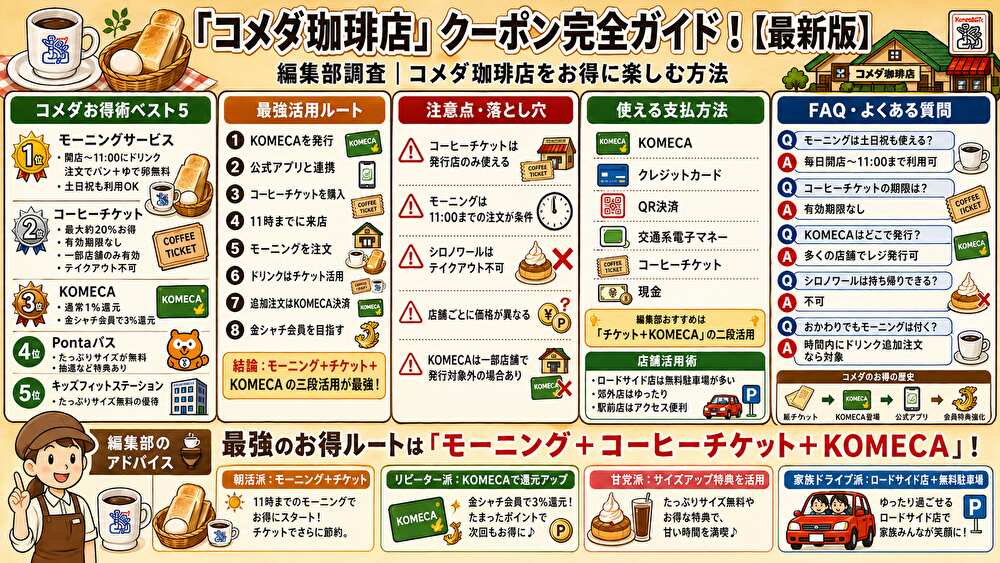 コメダ珈琲店クーポン割引情報のまとめ画像