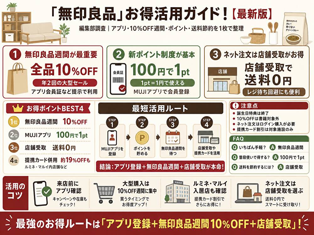 無印良品クーポンまとめ!使い方・割引比較