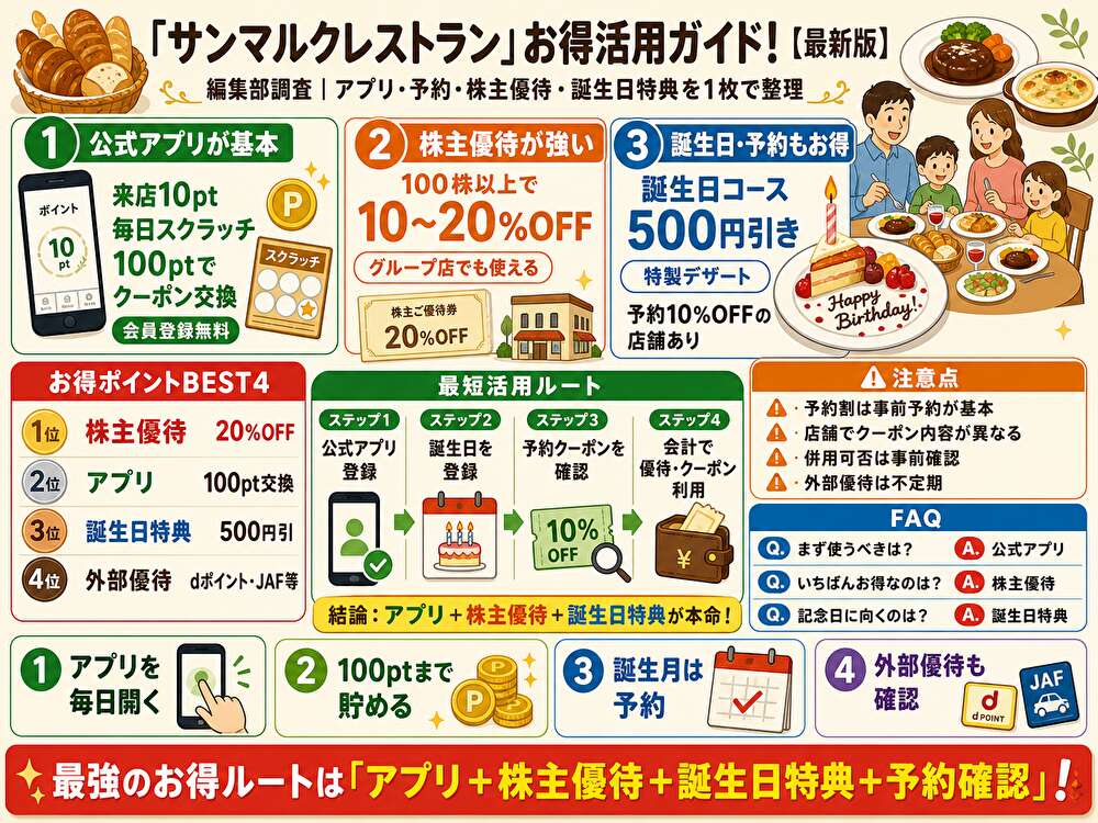 サンマルクレストランクーポンまとめ!使い方・割引比較