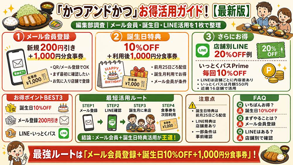 かつアンドかつクーポンまとめ!使い方・割引比較