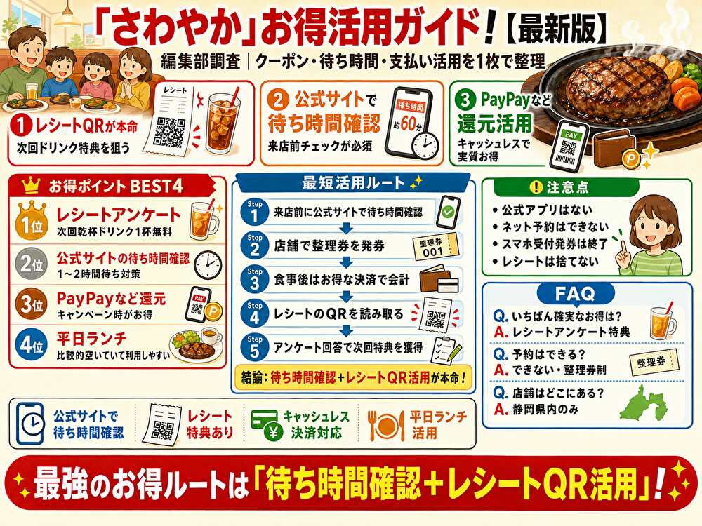 炭焼きレストランさわやかクーポンまとめ・使い方比較