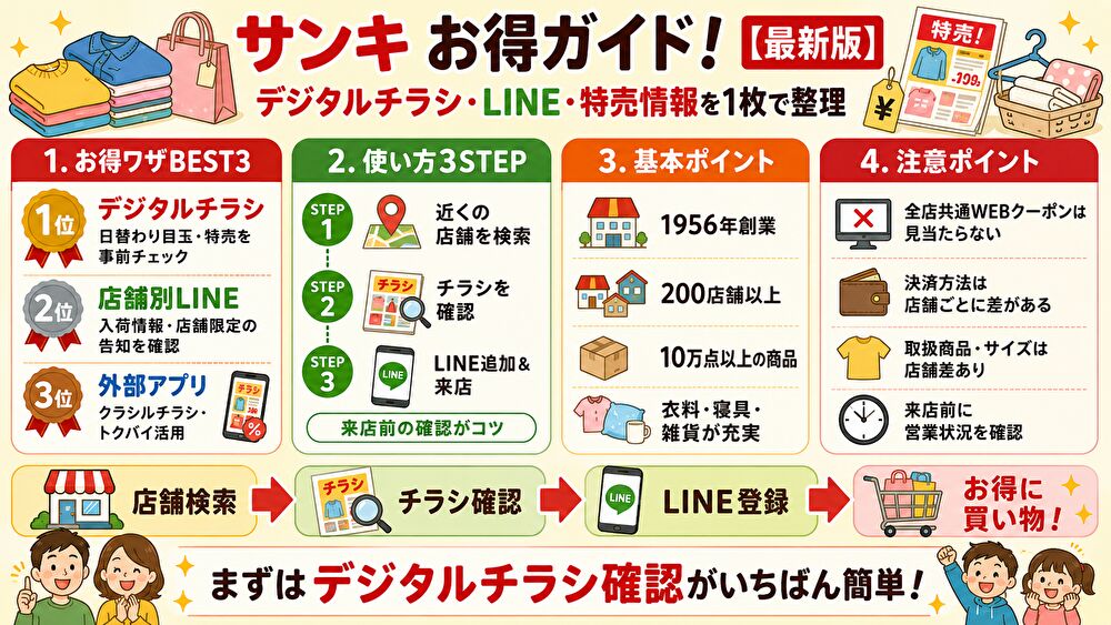 ファッション市場サンキクーポンまとめ!使い方・割引比較