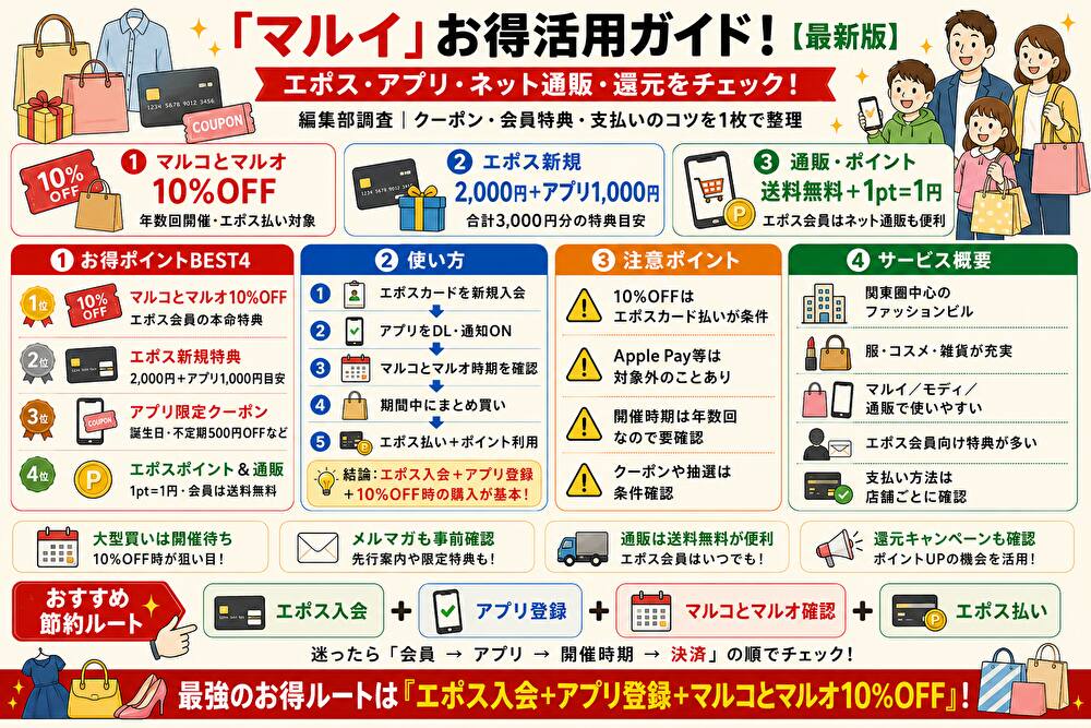 「マルイ」クーポンまとめ!使い方・割引比較