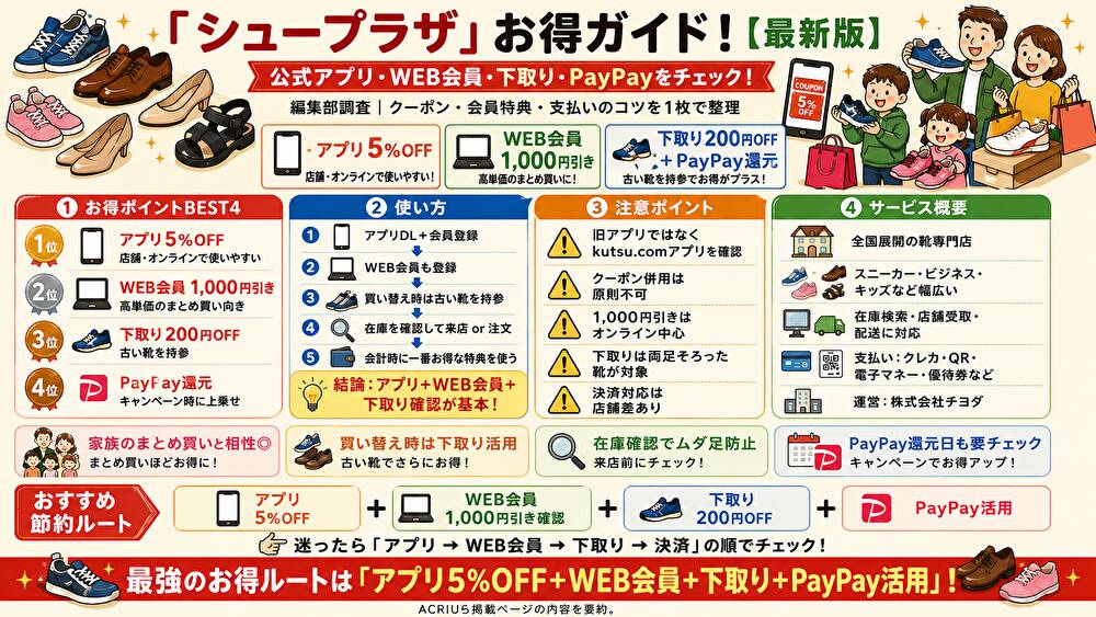 シュープラザクーポンまとめ!使い方・割引比較