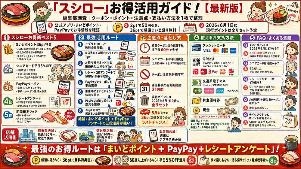 スシロークーポン活用術のまとめ画像